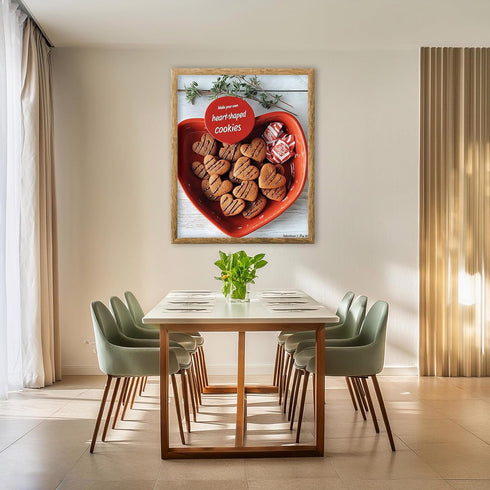 Posterizer 1 pcs-cute Valentine's themed heart shaped cookies poster -1-Romantic Art-Holiday Poster Collection-Gift for Couples boyfriend girlfrie...