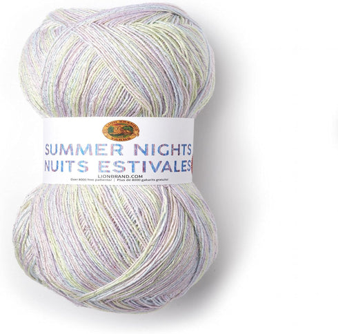 Lion Brand Yarn (1 Skein) 512-306 Summer Nights Bonus Bundle Yarn, Ocean Cove......