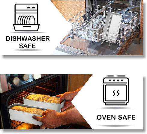 TeamFar Loaf Pans for Baking Bread, 9 × 5 Inch Stainless Steel Loaf Bread Pans Tins for Homemade Brownies, Healthy & Sturdy, Oven & Dishwasher Saf...