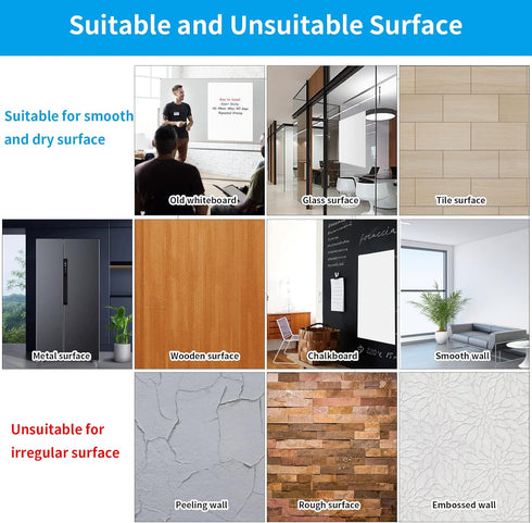 Whiteboard Sticker, 17.3" x 78" Dry Erase Contact Paper, Peel and Stick White Board Wallpaper, Stain-Proof & Super Sticky, No Ghost After 60 Days,...