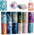 Sublimation Transfer Ink Sheets-Watercolor Marble Sublimation Paper,Transfer Paper for DIY Key Chain T-Shirts,12 pcs/Set, 12"x4.5"...