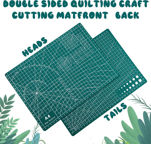 Self Healing Cutting Mat, A4 Self Healing Sewing Mat, Double Sided Quilting Craft Cutting Board for Hobby, Green Fabric Cutting Mat for Craft Art ...