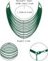 Flyonce Multi Layered Choker Collar Necklace, Glitter Green Rhinestone Crystal Tassel Multi-Strand Fringe Chains Bib Statement Necklace Prom Jewel...