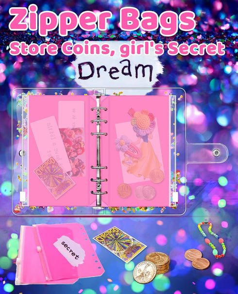 DIY Journal Kit for Girls, 6 7 8 9 10 11 12 13 Year Old Girl Gift Ideas, Birthday Gifts for Girls Age 6-13 Years Old and Up, Kids Scrapbooking Kit...