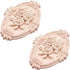 GORGECRAFT 2PCS Wooden Carved Onlay Appliques Oval Carving Decal Center Craft Unpainted Furniture Home Decoration Wood Carving Decal for Dresser B...