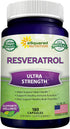100% Natural Resveratrol - 1000mg Per Serving Max Strength (180 Capsules) Antioxidant Supplement, Trans-Resveratrol Pills for Heart Health & Pure,...