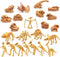 Dinosaur Head Skeleton Golden Dino Fossil Assorted Bones Playsets 23 PCS Action Figures Model Toys for Kids...