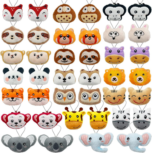 40 PCS Mini Jungle Animal Plush Toys Set Cute Small Animal Stuffed Keychain for Party Favors Keychain Ornament for Goody Bag Easter Egg Stuffers C...