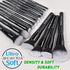 19Pcs ULTRA SOFT Black labeled DENSE HAIR Makeup Brushes set Contains large powder Flat Foundation Ultimate Blending Make up Brush set Blush Face ...