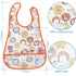 12 Pcs Baby Waterproof Bibs with Food Catcher Adjustable Snaps Plastic Feeding Bibs for Toddlers, 6 to 36 Months...