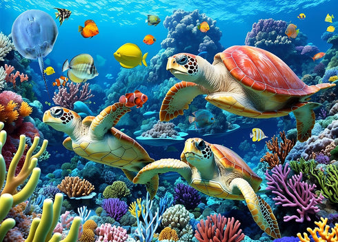 500 Piece Jigsaw Puzzle for Adults -Sea Turtle jigsaw Puzzles 500 Pieces Puzzles for Adults-The Underwater world Finished Size 19.3" x 13.7"...