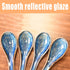 4 Pieces Soup Spoon Set, Asian Soup Spoon, Long Handle Ceramic Soup Spoons, Retro Blue Ramen Bowl Soup Spoon Suitable for Soup, Dumplings, Gravy, ...