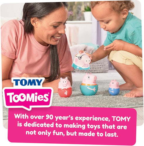 Toomies Peppa Pig Nesting Family - Includes Peppa Pig, Mummy Pig, Daddy Pig and Rattling George - Sorting and Pouring Toddler Bath Toys - Toddler ...
