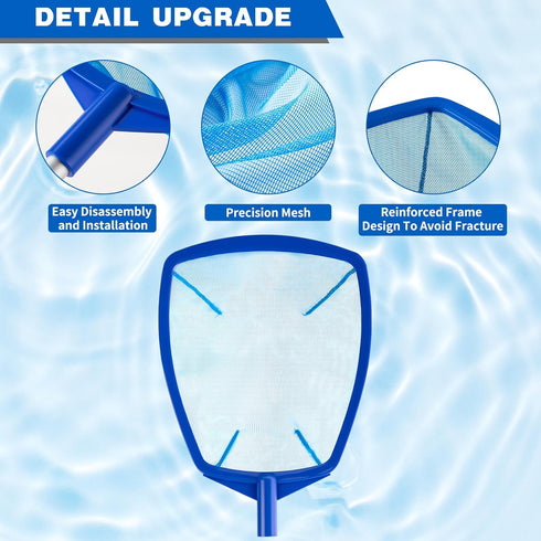 Pool Net - Pool Skimmer Net with 5 Section Adjustable Telescopic Aluminum Pole?23''- 60'', Skimmer Net with Fine Mesh Net, Pool Leaf Net...