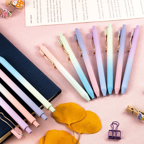 Gel Pens, 12 Pcs Smooth Writing Pens No Bleed & Smear, Black Ink Cute Pens Fine Point (0.5mm), Retractable Aesthetic Journaling Pens School Office...
