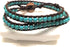 Turquiose 2 Wrap Bracelets and Choker woven Leather Necklace 2 in 1, Men Bracelet, Women Bracelet, Teengirls Bracelet...