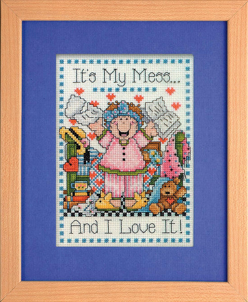 Tobin My Mess, 5 X 7 Cross Stitch Kit, 5"x7" 14 Count...