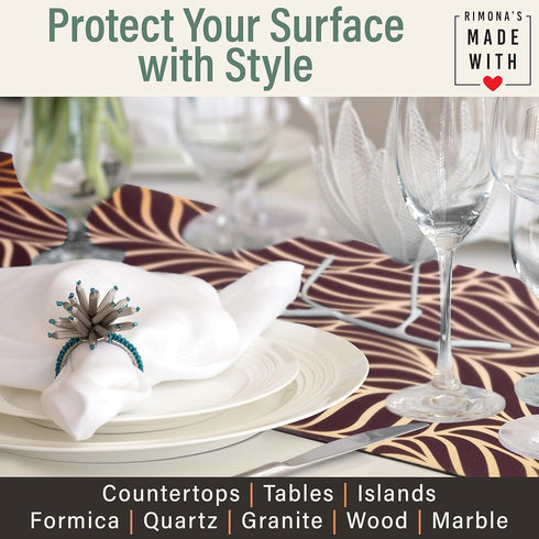 RIMONA'S Thermo Heat Resistant Table Runner and Trivet for Hot Dishes - Waterproof Hot Plates to Protect Table and Countertop - Kitchen & Dining 3...
