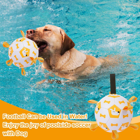 Dog Toys Soccer Ball, Puppy White Ball Interactive Toys for Tug of War, Puppy Birthday Toy, Dog Water Toys, Dog Balls for Small & Medium&Large Dog...