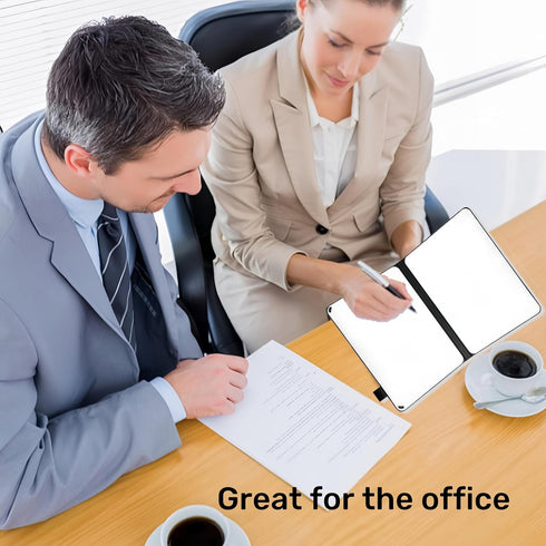White Board Notebook, A5 Sliding Portable Dry Erase Board, Erasable Double Sided Office Mini Whiteboard with Marker Pen Suitable for Study Meeting...
