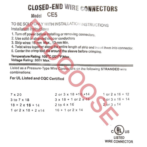 500PCS Closed End Crimp Connector 26-12 AWG Nylon Wire Connectors Crimp Cap Wire Terminals(26-18AWG 200PCS, 26-16AWG 200PCS, 26-12AWG 100PCS)...