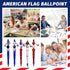 150 Pieces Independence Day Beadable Pens Kit - 4th of july Patriotic 50 Beaded Pens Bulk, Refills & Pen Bags Included - Bead Pens Black Ink Ballp...