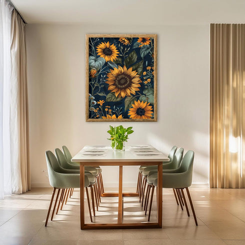 Posterizer 1 pcs-bright yellow wild flowers in the nature-Floral & Botanical Art-Abstract & Modern Art-Decor for Home & Office- UNFRAMED Wall Art...