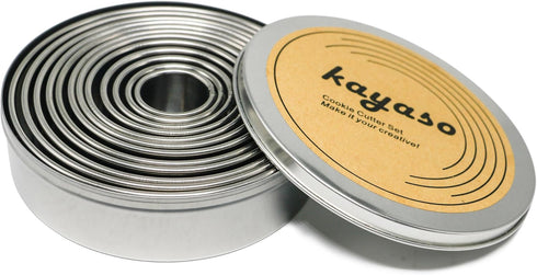 Round Cutters in Graduated Sizes, Stainless Steel, 12 Pc Set (Plain Edge)...