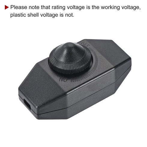 MECCANIXITY Rotary Cord Switch, AC 220V 2A 150W Slide Control All Range No Welding Screw Terminal Lamp Dimmer, Black...
