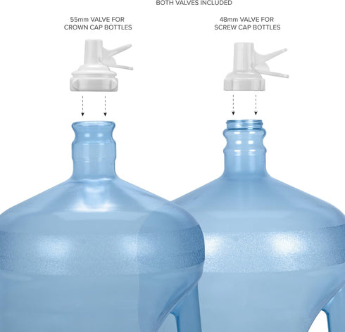 Brio Metal Plated 3-5 Gallon Water Jug Stand and 2 Dispenser Valves, Rust-Resistant Non Slip Water Stand...