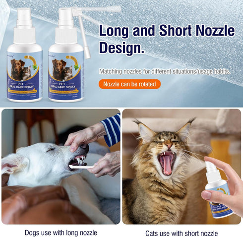 Dog Breath Spray for Bad Breath, Dog Teeth Cleaning Spray for Pet Dental Care,Dogs and Cats Plaque and Tartar Remover,Pet Friendly, Great for Pet ...