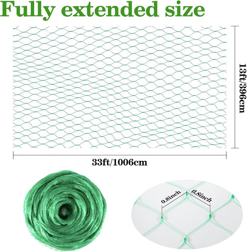 Sukh Bird Netting for Garden 13x33ft - Garden Netting Mesh Netting for Garden Protection Heavy Duty Bird Netting Garden Fence Plant Netting Chicke...