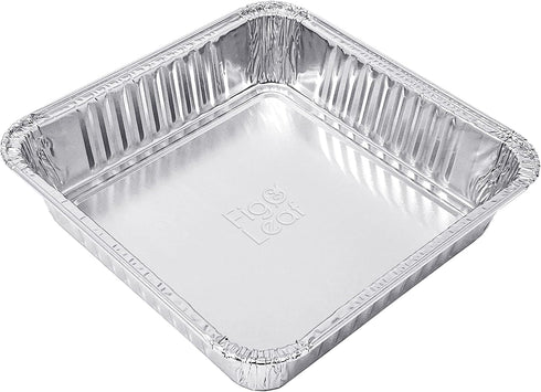 Fig & Leaf (20 Pack) 7” x 7” Square Baking Cake Pans| Disposable Aluminum Foil Tins l Portable Food Containers l Perfect for Roasting Toaster Oven...