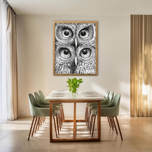 Posterizer 1 pcs-black and white owls-chic animal design poster 2-Art for Animal Lovers-Gift for Men Women Teens-Chic Home Decor- unframed wall ar...