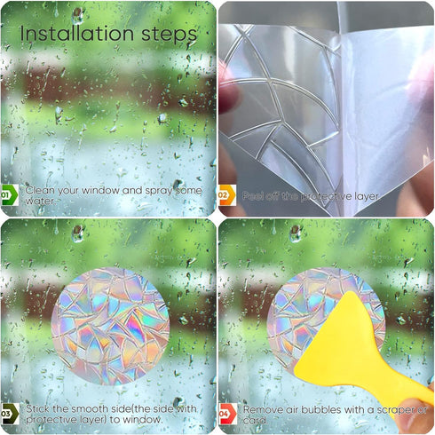 30 Pieces Dragonfly Anti-Collision Window Clings - Glass Reminder Prism Decals - Avoid Birds Strikes – Decorate Your Glass Doors, JD012QINGTING...