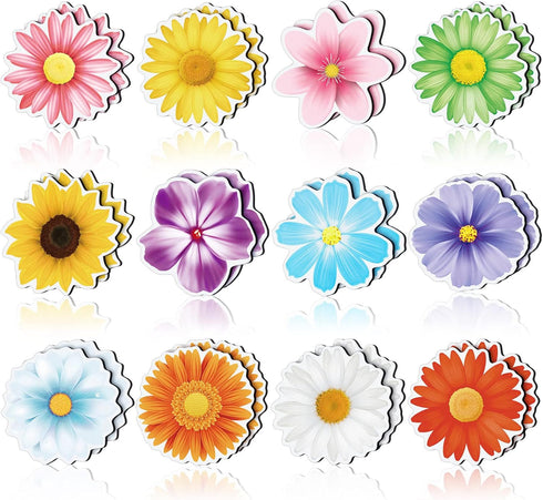 24 Pieces Flower Magnets Magnetic Flowers Seasonal Daisy Sunflower Magnet Decals Removable Colorful Magnets for Fridge Car......