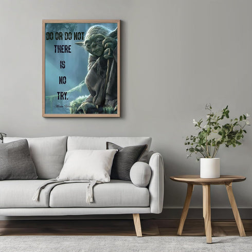 Posterizer 1 pcs-Master Yoda Quotes-Do or do not , there is no try-Movie & Cinema Art-Motivational & Inspirational Art-Gift for movie lovers- UNFR...