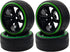 1/10 RC Drift Car Tires 12mm Hex Hub Wheel Rims & Hard Plastic Tyre 6 Spoke Compatible with Traxxas HSP Tamiya Kyosho HPI Redcat 1/10 On-Road RC D...