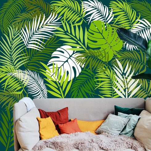 5 Pieces 12 x 16 Inch Large Leaf Stencils for Painting on Walls, Reusable Palm Leaf Stencils, Tropical Jungle Leaf Stencils Fern Leaf Stencils for...