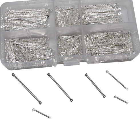 Chenkou Craft Assorted 600pcs Jewelry Making Wave Connect Bar Earring Necklace Connector (Silver, Mix)...