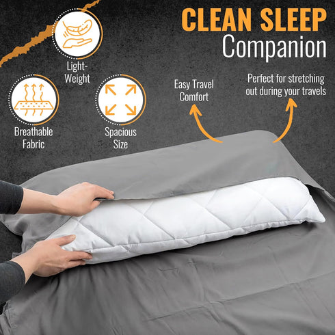 Skywin Sleeping Bag Liners for Airport - 6.89 x 2.30 Feet Sleeping Bag Liner Fleece, Travel Sheet Sleep Sack Airport Liner - Ultralight Sleeping B...