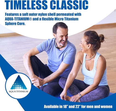 Phiten Titanium Classic Necklace - Sports Necklace with Aqua-Titanium Technology for Neck and Shoulder Tension - Elastomer Core with Micro Titaniu...