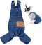 1 Piece of Dog Denim Shirts Puppy Jean Jacket Sling Jumpsuit Costumes Pet Jean Overalls Dog Pants Outfits for Small Puppy Cat Pets (Blue, Large)...