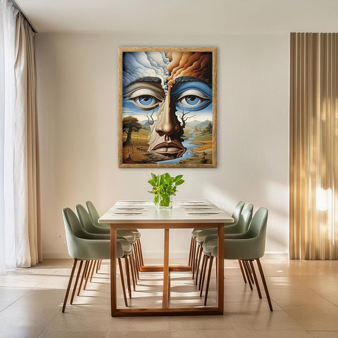 Posterizer 1 pcs-artistic futuristic two faced creature-Abstract & Modern Art-Fantasy & Fiction Art-Gift for Art Lovers-Decor for Home & Office- U...