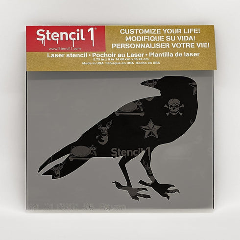Stencil1 Raven Stencil - Durable Quality Reusable Mylar Stencils - Great for Halloween & Pumpkin Decorating Art Craft - 5.75" x 6"...
