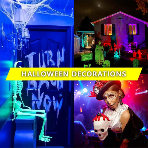 4 Pack A19 LED Black Light Bulbs,Dimmable 9W Blacklight Bulb(100W Equivalent), E26 Base 110V, UVA Level 385-400nm, Glow in The Dark for Black Ligh...