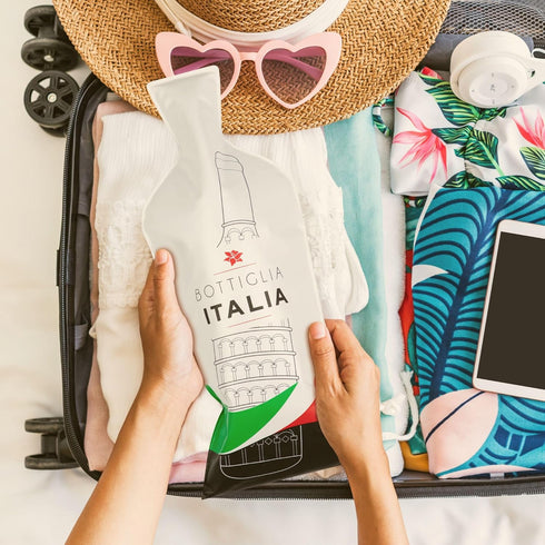 Bottle Italy | Triple-Layer Reusable Wine Travel Protector Sleeves for Glass Bottles | Impact & Leak Resistant | Bag Luggage | Airplane Cruise Car...