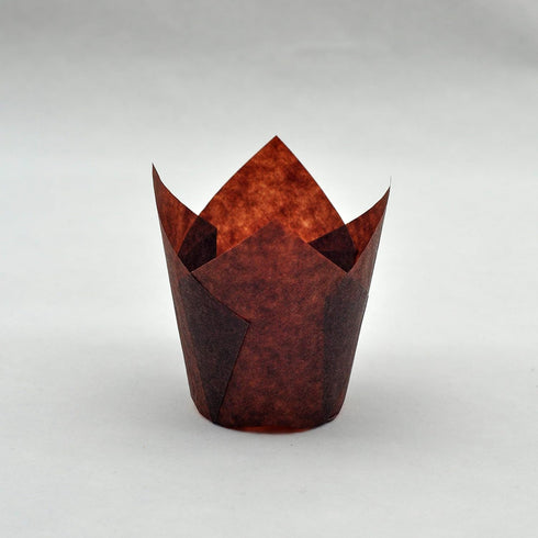 Large Muffin Greaseproof paper Baking cupcake cups, 2-1/4" x 4" Chocolate Brown Tulip Baking Cup Case of 125 pcs (125, Large)...