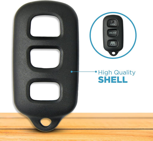 Keyless2Go Replacement for New Shell Case for 4 Button Remote Key Fob FCC HYQ1512Y HYQ12BBX HYQ12BAN - Shell ONLY (2 Pack)...