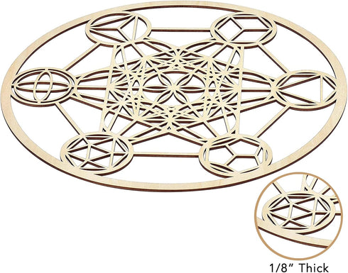 Fourth Level MFG 12" Platonic Solids, Sacred Geometry Wood Wall Art, Universe Elements Symbol, Zen Home Decoration for Yoga and Meditation, Good E...